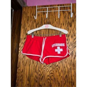 Lifeguard Lake Okoboji Red Shorts Woman’s Size Large